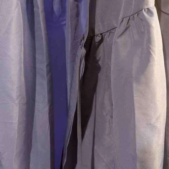 NWOT Monki Women Long Sleeve Midi Wrap Front Side Tie Dress Blue Size 38 (US 6) - Picture 7 of 15